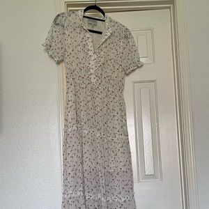 White and red floral dress